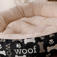 Rundes Haustierbett Hunde- und Katzenschlafnest Fleece-Haustierbett Weiches Kissen-Bett für den Innenbereich