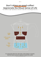Cafetière électrique en aluminium avec fonction de maintien au chaud, base pivotante à 360 degrés, cafetière expresso, couvercle en verre transparent, facile à nettoyer