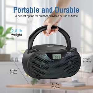 Lecteur CD portable rétro, enregistreur cassette, radio stéréo BT, système musical USB MP3 pour la maison, l'extérieur, l'enseignement, cadeau - Product Image 5