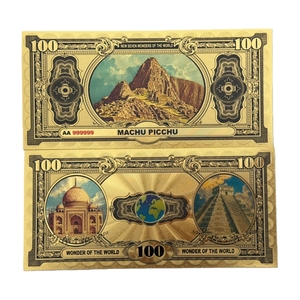 2026 7 Tipi di Banconote delle Sette Meraviglie del <span class=keywords><strong>Mondo</strong></span>, Banconote Culturali in Oro 24K per Collezione - Product Image 5