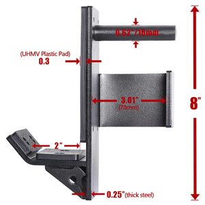Yx Fitness Steel 2x2 Inch Rack <b>J</b>-<b>hooks</b> Heavy Duty Holder with Uhmv Pads 1000 Lb Capacity - Product Image 5