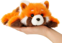 Peluche Panda Rouge Adorable en Peluche Douce, Cadeau d'Anniversaire Mignon pour Enfants et Adultes