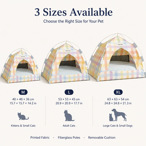 Lit de tente pour animaux de compagnie OEM pliable, imperméable, rectangulaire, à quatre poteaux, type <span class=keywords><strong>tipi</strong></span>, avec coussin en peluche respirant et lavable, motif dessin animé, portable pour chat - Product Image 3