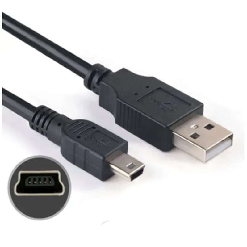 Cable USB 0,5 macho A Mini B de 1M y 2,0 M, Cable de carga de 5 pines para cámaras digitales, MP3, MP4, cargador de datos