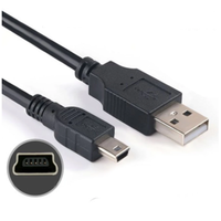 Kabel Data pengisian daya USB 2.0 Male Ke Mini B 1M 0.5M 5Pin untuk kamera Digital MP3 MP4 untuk pengisian daya