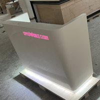 Table de réception avant en quartz et pierre frittée haut de gamme meubles de hall d'hôtel en marbre moderne
