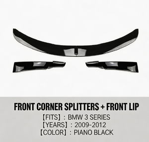 Kit Spoiler Avant pour BMW Série 3 E90 E91 2009-2012 M Sport, Diffuseurs d'Angle de Pare-chocs Avant + Lame de Pare-chocs Avant, Vente en Gros - Product Image 4