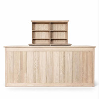 Comptoir de bar modulaire robuste en chêne, pliable et articulé, avec armoire arrière, idéal pour les événements, mariages de luxe, traiteurs et entreprises de location.