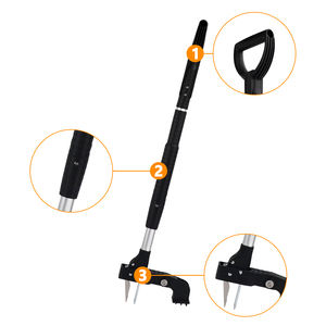 Poignée à 2 sections en acier inoxydable Outil à griffes pour pelouse et jardin Tueur de racines robuste et désherbant Support OEM personnalisable - Product Image 2
