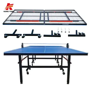 שולחן פינגפונג מקורה בגודל סטנדרטי עם גלגלים שולחנות טניס שולחן מתקפלים ניידים