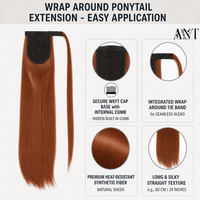 Extension de queue de cheval enveloppante, lisse et soyeuse, en fibre synthétique haute température, avec bande magique pour femme, vente en gros