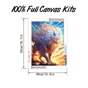 Pittura Diamante Creativa Fai da Te 40*50cm <span class=keywords><strong>Re</strong></span> Lupo Decorazione Murale, Diamanti Acrilici Rotondi Completi 5D, Pittura Diamante Animale per Principianti - Product Image 2