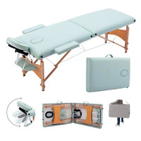 Table de massage portable en bois à 2 sections, lit de beauté, meilleur prix et bonne qualité