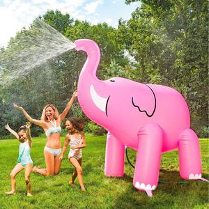 Pink Inflatable Elephant Water Sprayer Outdoor Lawn Toy For Kids And Teens - Product Image 1
