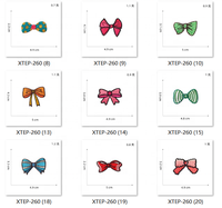 Nouveau coloré nœud papillon Logo broderie vêtements patchs personnalisé beau nœud papillon brodé fer sur Patch pour vêtements chapeaux