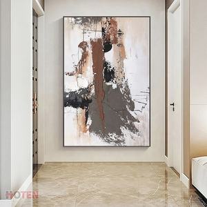 Dipinto a olio su tela murale astratto fatto a mano in bianco e nero su murale astratto di grandi <span class=keywords><strong>dimensioni</strong></span> - Product Image 2