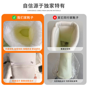 Bottes d'hiver pour femmes, style <span class=keywords><strong>fourrure</strong></span> de lapin imitation transfrontalière, à semelle épaisse, montantes, imperméables, antidérapantes, chaussures de lune, 2025 - Product Image 2