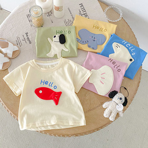 Kaus Anak-anak Musim Panas 2026 Atasan Lengan Pendek Motif Kartun Lucu Katun Bernapas untuk Bayi Laki-laki Perempuan Balita Kaus Kasual - Product Image 2