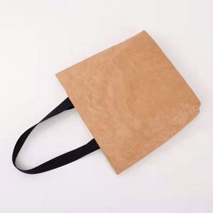Sac fourre-tout en papier kraft durable et lavable avec logo personnalisé, réutilisable et imperméable, en Tyvek Dupont écologique, pour emballage cadeau et shopping - Product Image 2