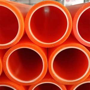 Conduit électrique MPP rouge-orange avec parois renforcées pour applications spécialisées en énergie et en communication. - Product Image 3