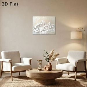 Arte Mural de Montaña en Resina Plana 2D, Decoración Rectangular Art Deco para Sala de Estar, Lienzo Hecho a Mano para Colgar - Product Image 3