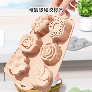 <b>Heart</b> And Flower Silicone Mold Food Grade Baking <b>Chocolate</b> Mousse Mold For Valentine's Day - Product Image 3