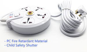 Enchufe de Extensión Redondo Universal de 4 Tomas con 2 Puertos USB para Carga, con WIFI, Enchufe para Reino Unido/UE, Corriente Nominal de 16A - Product Image 5