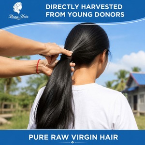Fornitore all'ingrosso di capelli grezzi cambogiani, fornitore di capelli vergini ricci cambogiani Mona Hair, extension a doppia trama da singolo donatore - Product Image 5