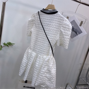 Vestido Midi de Algodón con Estampado Veraniego LFF-006056, Cuello en V, Color Blanco para Mujer, Apto para 45kg-130kg, Incluye Bolsa - Product Image 2