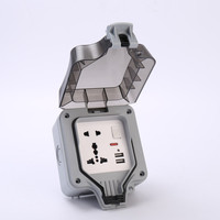 Prise murale multifonctionnelle industrielle à un seul module, cinq trous, double USB Type-A Type-C, indice IP66, type 86, station de charge extérieure