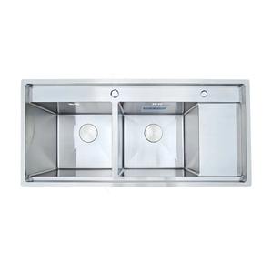 Évier de cuisine en acier inoxydable 304 à encastrer, grande capacité, avec coussin anti-bruit, finition satinée brossée - Product Image 6