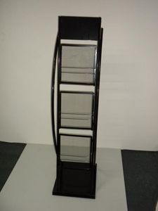 Espositore da Terra Metallico di Lusso per Carichi Leggeri <span class=keywords><strong>con</strong></span> 4 Ripiani per Cataloghi, Riviste e Libreria - Product Image 2