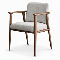 Fauteuil d'appoint en bois massif, fauteuil lounge minimaliste, fauteuil de salon, fauteuil de balcon, fauteuil de chambre, fauteuil de bibliothèque, fauteuil à dossier haut