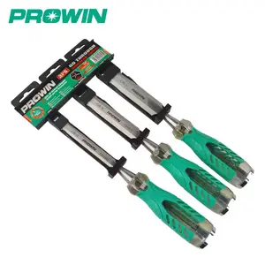 PROWIN Juego de 3 cinceles de madera, juego de cinceles para carpintería de acero al cromo vanadio resistente, herramientas