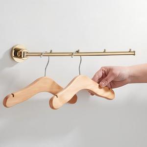 Barra de Secado de Ropa Plegable y Giratoria de Cobre Chapado en Oro para Montar en la Pared, para Baño o Balcón, con Capacidad de Carga de 1.3 kg - Product Image 1