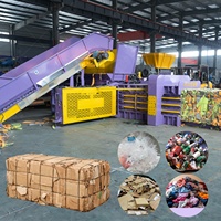 Presse à balles hydraulique robuste 120T pour carton, papier, bouteilles PET, canettes en aluminium, textiles et vieux vêtements