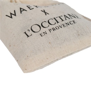 Pochette en coton réutilisable avec logo personnalisé, sacs en coton à cordon pour vêtements et chaussures - Product Image 4