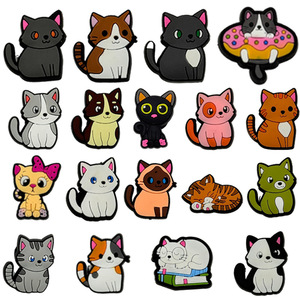 2025 New Cartoon Cute Pet Cat <b>Silicone</b> PVC <b>Beads</b> Soft Rubber Shoe Buckles for DIY Handmade Materials Shoe Flower Accessories - Product Image 1