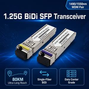 Module SFP BiDi Gigabit 1.25G OEM ODM 1490/1550nm 80KM Connecteur LC Transceivers Fibre Optique Monomode pour Centres de Données - Product Image 2