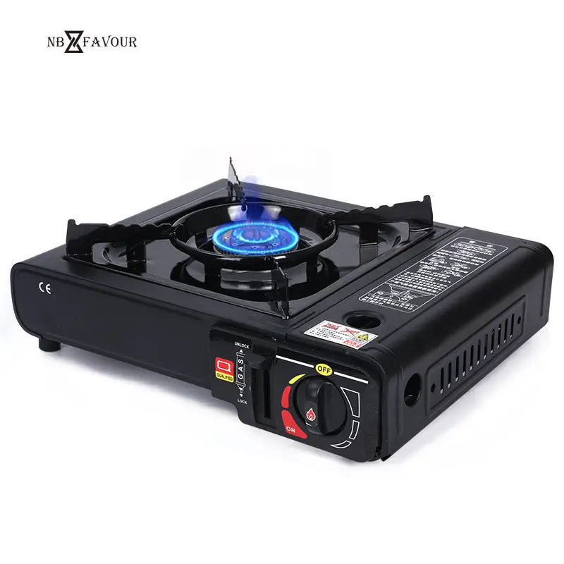 NB-FAVOUR Portable Gas Powered Stove Burner Household Stainless Steel Camping Gas Stove Outdoor Butane Gas Cooktops