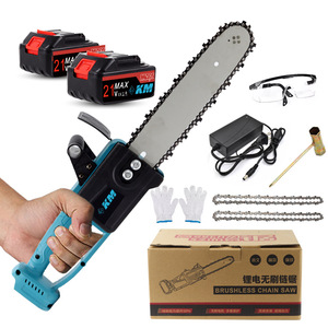 Km 12 In Brushless Chainsaw 21V Battery <b>Powered</b> Outdoor Logging Single Hand <b>Saw</b> - Product Image 1