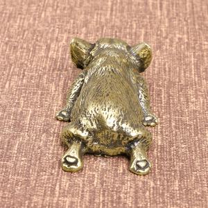 Toptan retro pirinç döküm köpek süsleri çay seti pet masa dekorasyon - Product Image 3