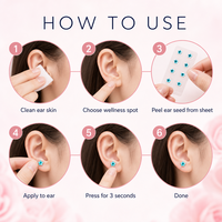 Patchs auriculaires décoratifs Crystal Blue Star pour thérapie auriculaire, graines de pression pour points auriculaires