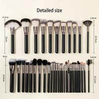 Ensemble de pinceaux de maquillage professionnel de 39 pièces de luxe du fabricant, matériel en poils de chèvre, marque privée pour les yeux-vente en gros de haute qualité