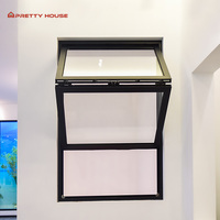 Fenêtre coulissante verticale en verre trempé, pliante, en aluminium, pour usage commercial