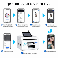 Printer Flatbed Semi-Otomatis UV Ink A5 Kecil Baru 2026 20x20cm dengan Pemindaian Ponsel untuk Pencetakan DIY Koin dan Casing Ponsel