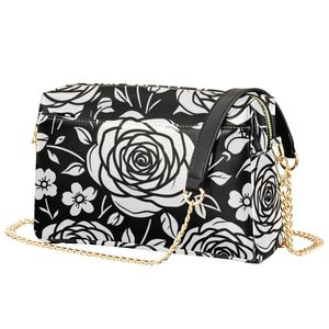 Wholesale Rose Crossbody Bag with Chain Custom <b>Purse</b> for Women Vintage Flower Print <b>Small</b> Square Shoulder Bag for Party - Product Image 4