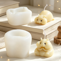 Molde de silicona 3D de hámster gordo y lindo para velas, figura de hámster con mejillas hinchadas, molde de fundición para DIY, adorno de pastel, herramientas de animales adorables.