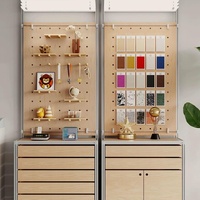 Armoire de présentation multi-compartiments en mélamine écologique en acier, robuste, étanche, avec éclairage LED, tiroirs et étagères modulaires en grille
