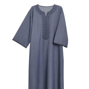 2025 nuovo abbigliamento da uomo mediorientale oltre confine musulmano a manica media abito ricamato stile etnico abito marocchino realizzato in poliestere - Product Image 5